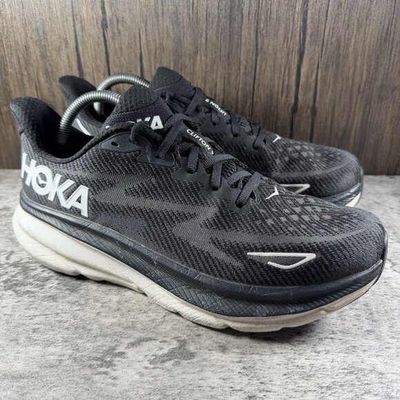 Hoka Clifton 9 Men\'s Size 9.5 D Black White Shoes main image 7